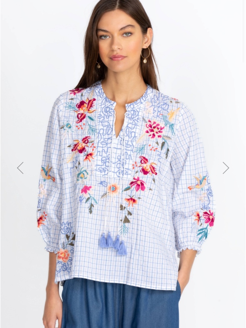 Johnny Was MIRO TASSLE BLOUSE